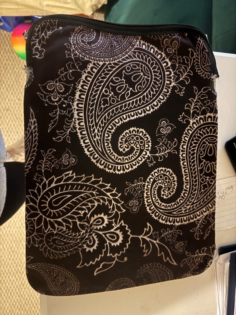 Black Paisley Laptop Case